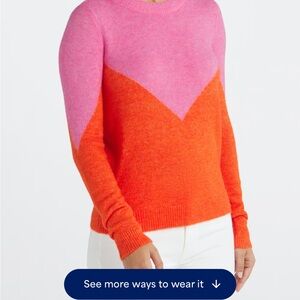 Vero Moda Geometric Pattern Knit Sweater in Pink and Orange